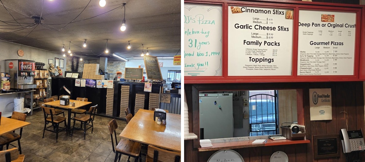 D J's Pizza Menu