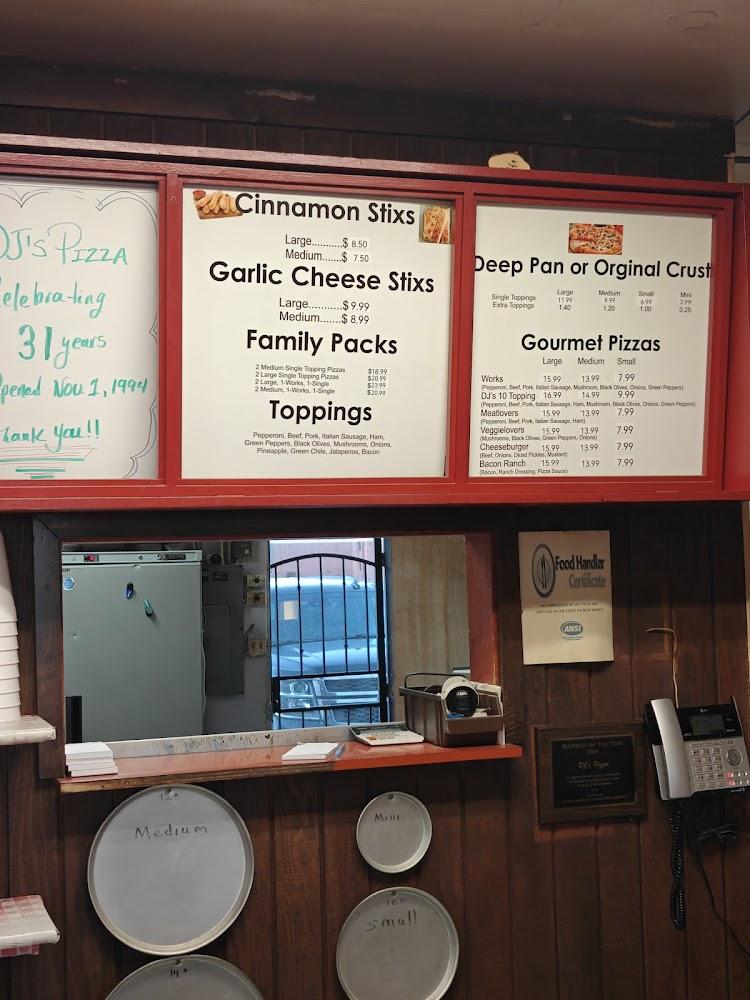 D J's Pizza Menu image 1